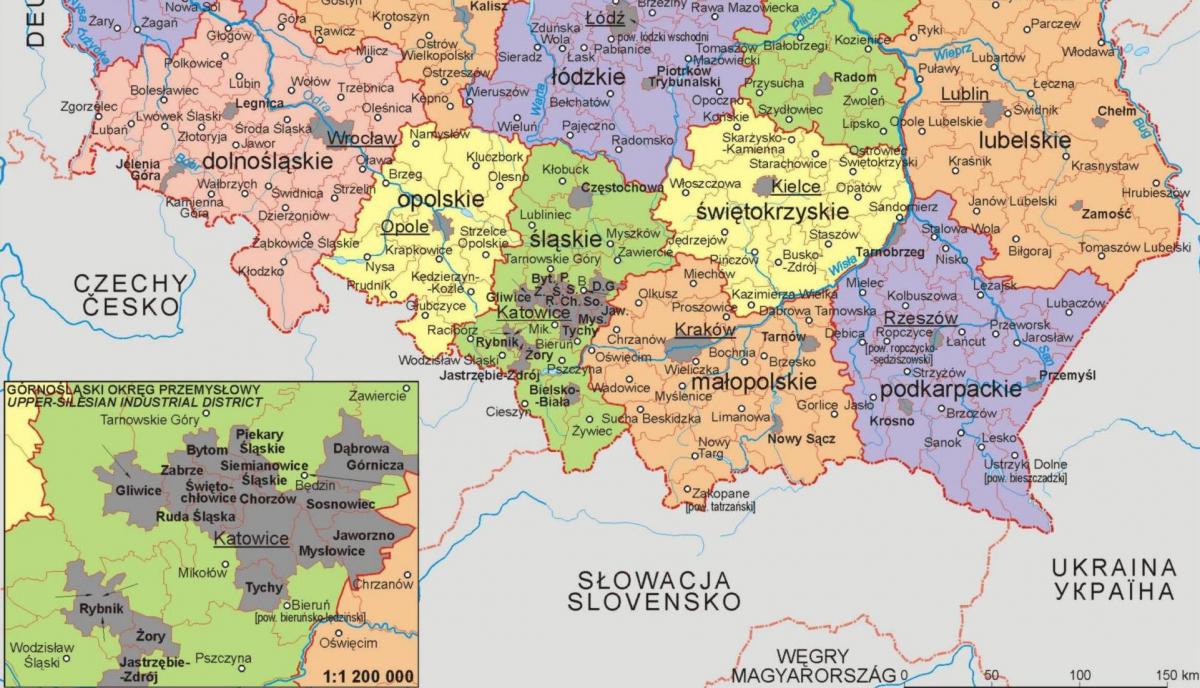 Zuid-Polen kaart